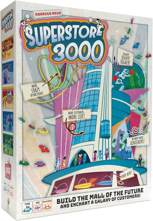 Superstore 3000 Board Game - Build Your Dream Mall in Space! Strategy Game, Fun Family Game for Kids & Adults, Ages 10+, 2-4 Players, 30-45 Minute Playtime, Made by Space Cowboys