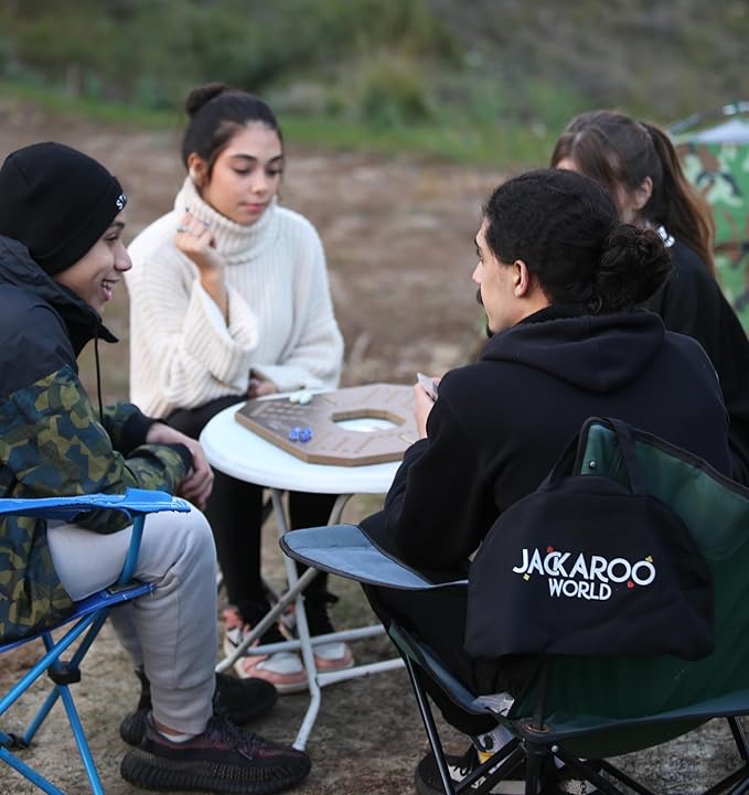 Jackaroo Board Game - 2-4 Player Cards and Marbles Board Games - Marble Strategy Game - Carbles Game - Marbles and Jokers Board Game Wooden Wahoo Game Board - Dirty marbles wood Strategy Games (Black)