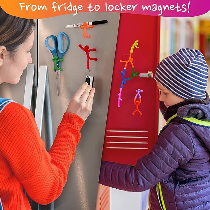 MAGMEN Magnetic Travel Toys, Stretchy, Fun, and Educational Fidget Toys for Kids and Adults Ages 3 and Up Pack of 10 Solid