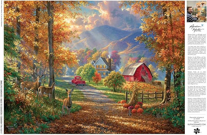 Buffalo Games - Abraham Hunter - Fall Memories - 1000 Piece Jigsaw Puzzle for Adults - Challenging Puzzle Perfect for Game Nights - Finished Puzzle Size is 26.75 x 19.75