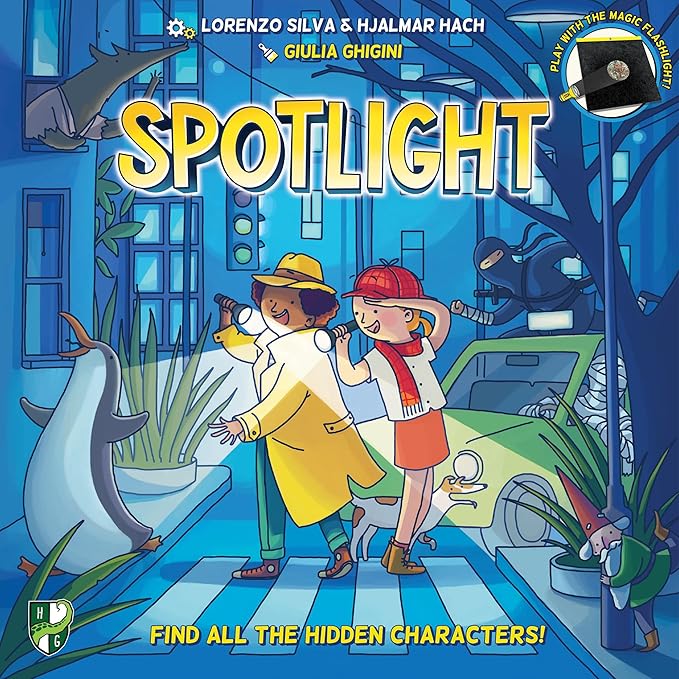 Spotlight - Family Board Game, Find Hidden Pictures with Your Magic Flashlight, Co-Op & Competitive, Ages 6+, 1-5 Players, 15 Min