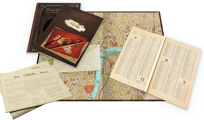 Sherlock Holmes Consulting Detective - The Thames Murders & Other Cases Board Game - Captivating Mystery Game for Kids & Adults, Ages 14+, 1-8 Players, 90 Min Playtime, Made by Space Cowboys