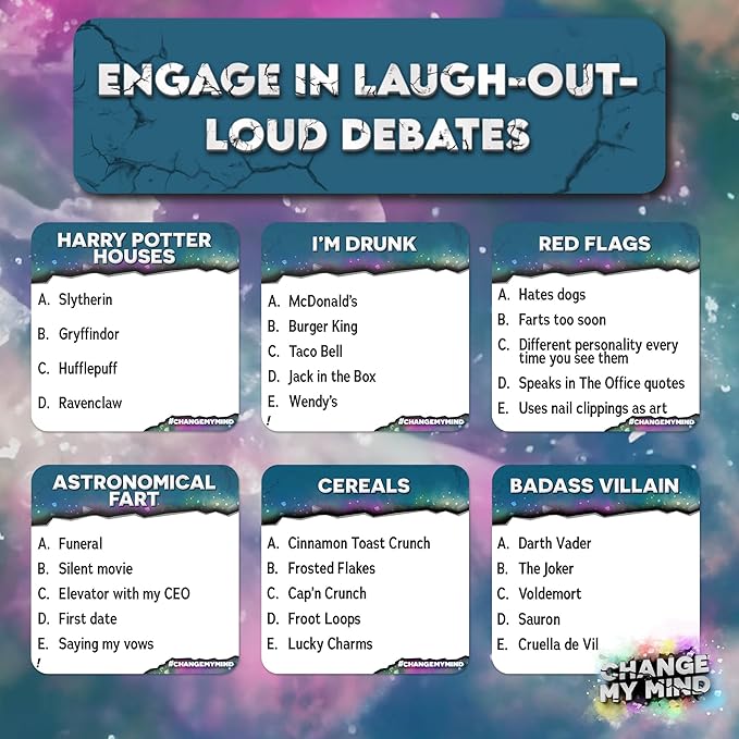 Change My Mind - Outrageous Debate & Rank Adult Party Game - Hilarious Adult Game Night, Fun Party Games - Group Game Night & Parties - Ages 17+, 3-8 Players
