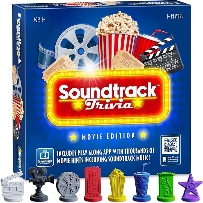 Soundtrack Trivia Movie Game, Name The Movie from a 15 Second Music Clip, Board Game for Family, Adults, Kids Ages 8+, 1 or More Players by Game Night Media