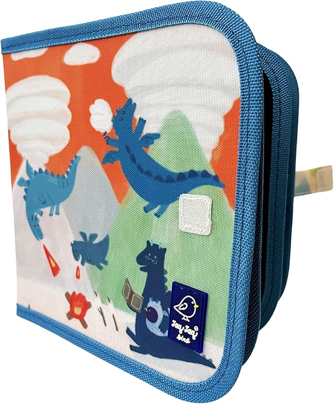 Jaq Jaq Bird Erasable Doodle Pad for Kids,Reusable Mess-Free Coloring and Toddlers Learning Toys-Chalkboard and Drawing Books-Includes 4 ButterSitx Chalks-Dragons