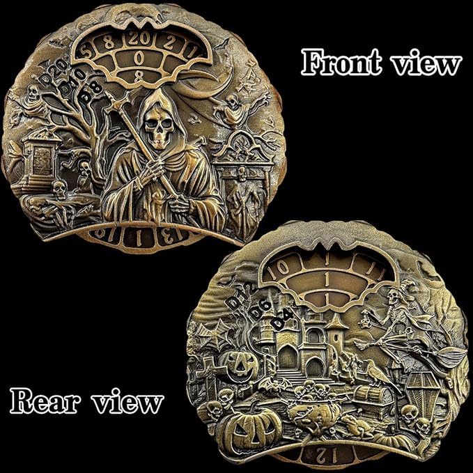 DND Spinner Dice Unique Roulette Dice, D4,D6, D8, D10, D12,D20,D% 7-in-1 Metal dice, for Dungeons and Dragons and Tabletop Games (Paleobronze- Spectre)