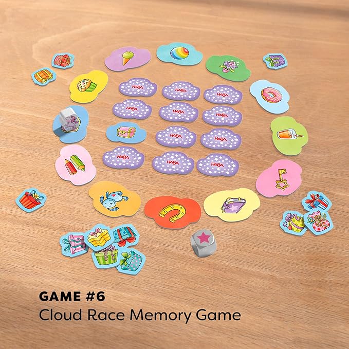 HABA Unicorn Glitterluck 9 Game Collection - Board Game Collection Fun Kids Games 4-8, Unicorn Toys & Games for Family Game Time