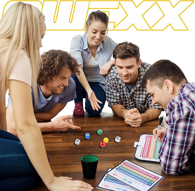 ASUTIIBO Replacement Score Cards Set for Qwixx，Includes 2 Game Boards，6 Game Dice,2 Dice Game Score Sheets and 1 Game Manual