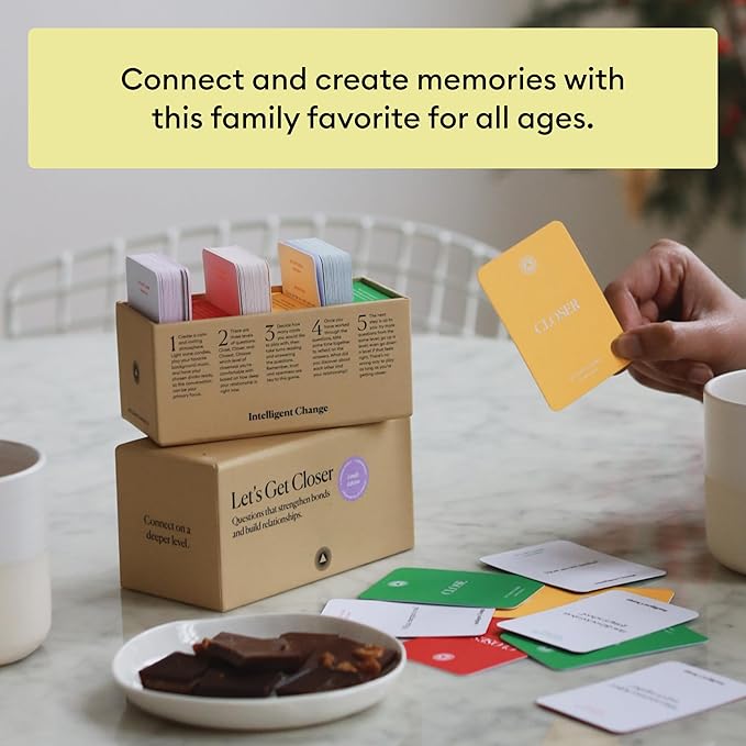 Intelligent Change Get Closer: Family Bonding Question Card Game, Conversation Starters with Fun Questions & Activities, Fun Talking Card Game for Families, Icebreaker Card Deck, 100 Question Cards