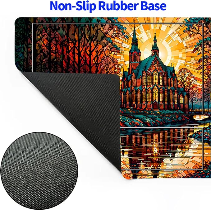 MTG Playmat, Game Play Mat for MTG TCG 24 x 14 inches Trading Card Inked Game Playmats with Storage Bag Smooth Rubber Surface Battle Game