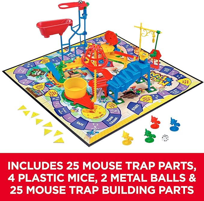 Hasbro Gaming Mouse Trap Kids Board Game, Family Board Games for Kids, Kids Games for 2-4 Players, Family Games, Kids Gifts, Ages 6 and Up (Amazon Exclusive)