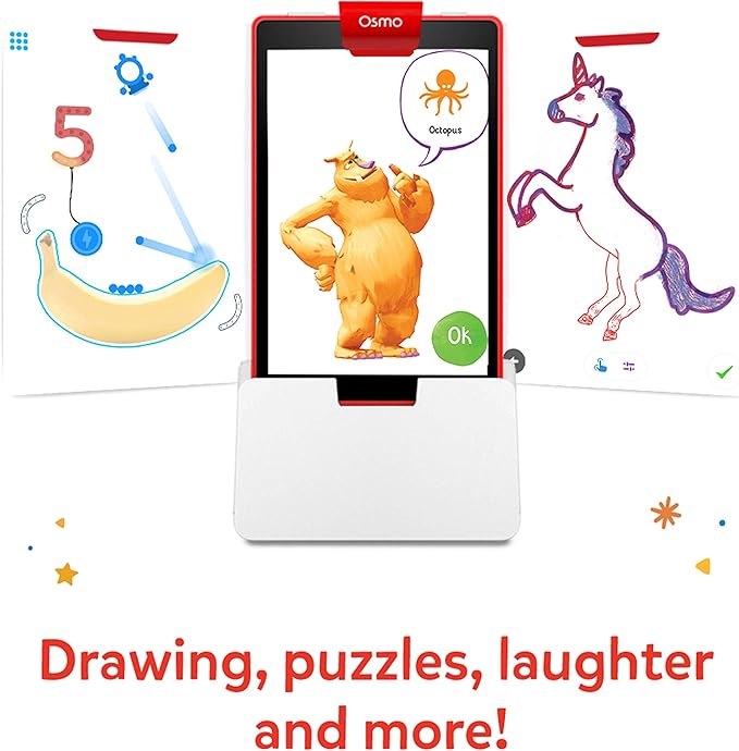 Osmo Creative Starter Kit - 3 Educational STEM Games for Ages 5-10, Drawing & Physics - For Fire Tablets