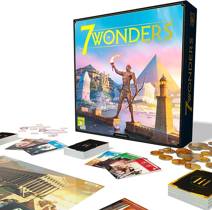 7 Wonders Board Game (New Edition) - Lead Your Civilization to Prosperity! Strategy Game for Kids and Adults, Ages 10+, 3-7 Players, 30 Minute Playtime, Made by Repos Production