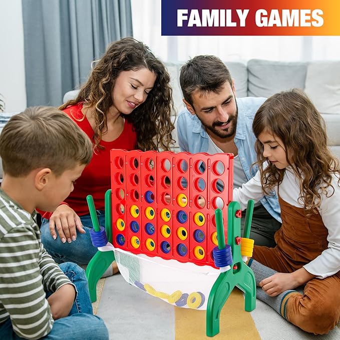 1.9 Feet Giant 4 in A Row Game, Large 4-to-Score Connect Game Set for Kids and Adults Yard/Lawn/Camping/Beach Outdoor Games, Indoor Family Kids Friends Party Game