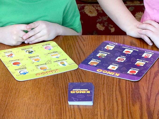 Regal Games 4-in-1 Kingo Set - Bingo Games for Kindergarten and Preschool Kids - Fun Educational Learning Games for Classroom & Home - Vocabulary Builder Kids Bingo