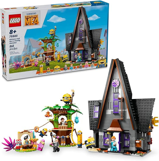 LEGO Despicable Me 4 Minions and Gru's Family Mansion, Minions Toy House and Tree Playset from Movie, Fun Despicable Me Toy, Creative Gift for Boys and Girls Aged 8 and Up, 75583