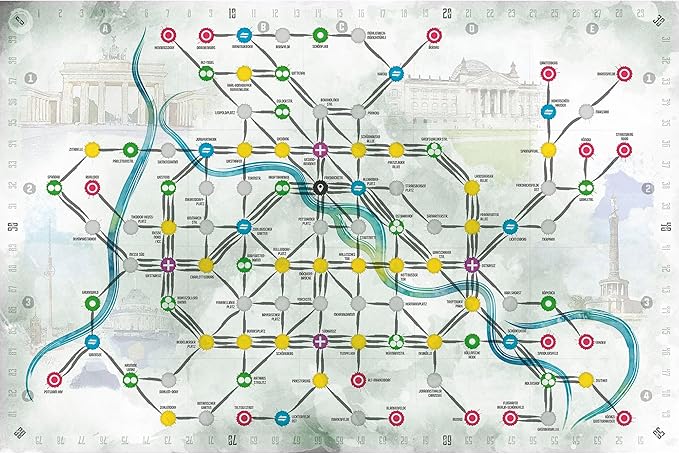 On The Underground: London/Berlin - Train Route Building, Strategy Board Game, 2 City Maps, Family Game, Ages 14+, 2-5 Players, 60 Min