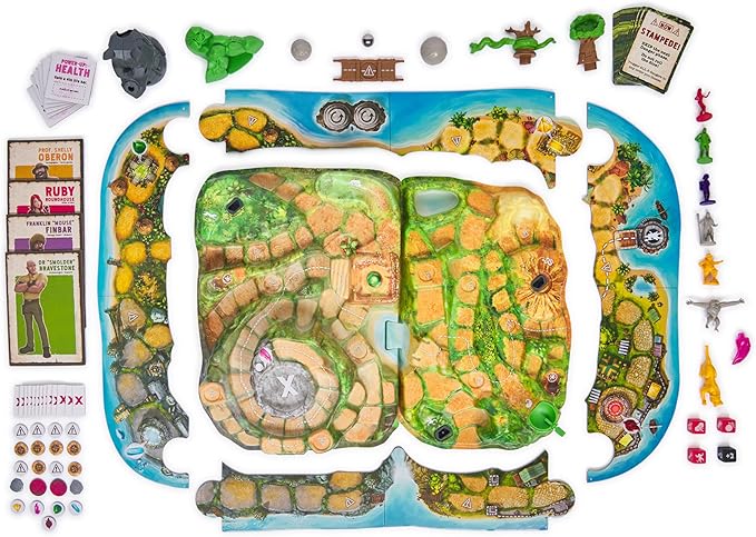 Spin Master Games, Jumanji Stampede, 3D Adventure Cooperative Board Game, for Fans of The Jumanji Movies, Face Off Against Jungle Emergencies, 2-4 Players, for Ages 8 & Up