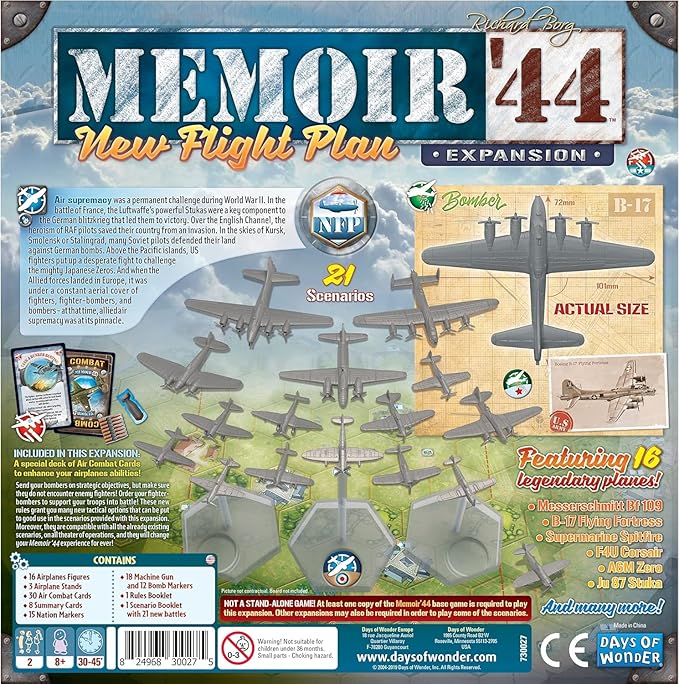 Memoir '44 New Flight Plan Board Game EXPANSION - Take to the Skies with This Thrilling WWII Air Combat! Strategy Game for Kids & Adults, Ages 8+, 2 Players, 30-60 Min Playtime, Made by Days of Wonder