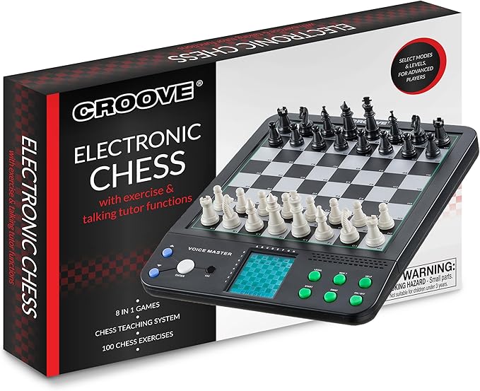 Electronic Magnetic Chess and Checkers Set 10", 8-in-1 Board Games, Digital Staunton Chess Board Game Sets for Adults & Kids, Teenager Toys, Gifts for Boys and Girls Ages 7 8 9 10 11 12+ Years Old