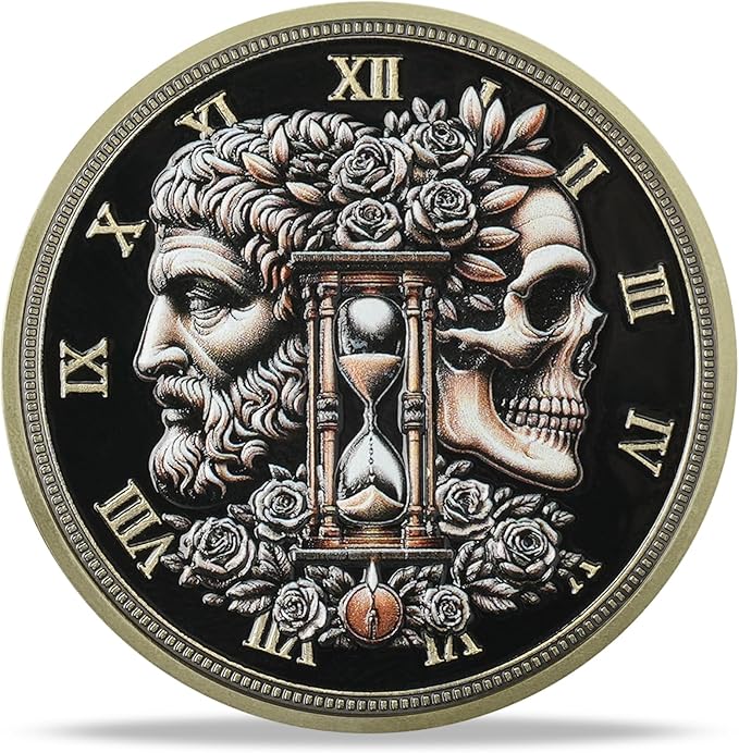 Memento Mori Coin Momento Mori Coin Skull Coin Stoic Gifts Memento Mori Calendar Living Memento Mori Amor Fati Coin (Memento Mori Coin - 4)