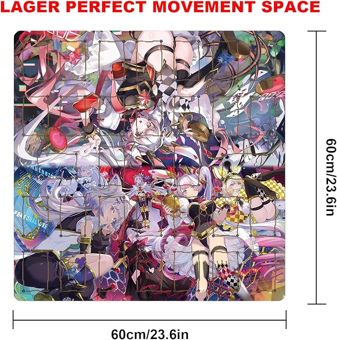 Card Rubber Mat - 2 Player, Square playmat for Gamer 60x60cm/23.6x23.6inch (Maliss)