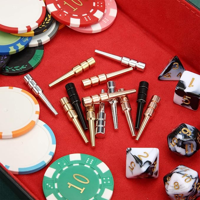 Leitee 96 Pieces Metal Cribbage Board Pegs Fit 1/8 Holes Cribbage Pins with a Tapered Design for Family and Friend Traditional Board Game, 4 Colors