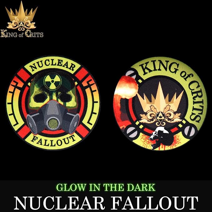Nuclear Fallout 11 Dice Set | Glow in The Dark Radiation Wasteland Themed Polyhedral Dice Set | 3D Printed Mushroom Clouds and Geiger Counters DND MTG Tabletop Board Game Dice