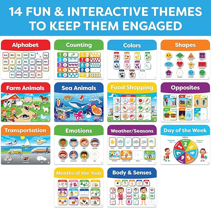 Montessori Preschool Busy Book for Toddlers Ages 3 and Up - Preassembled Preschool Learning Activities Homeschool Montessori Toys - Gifts for 3 Year Old Boys - 4 Year Old Girl Birthday - Summer Toys