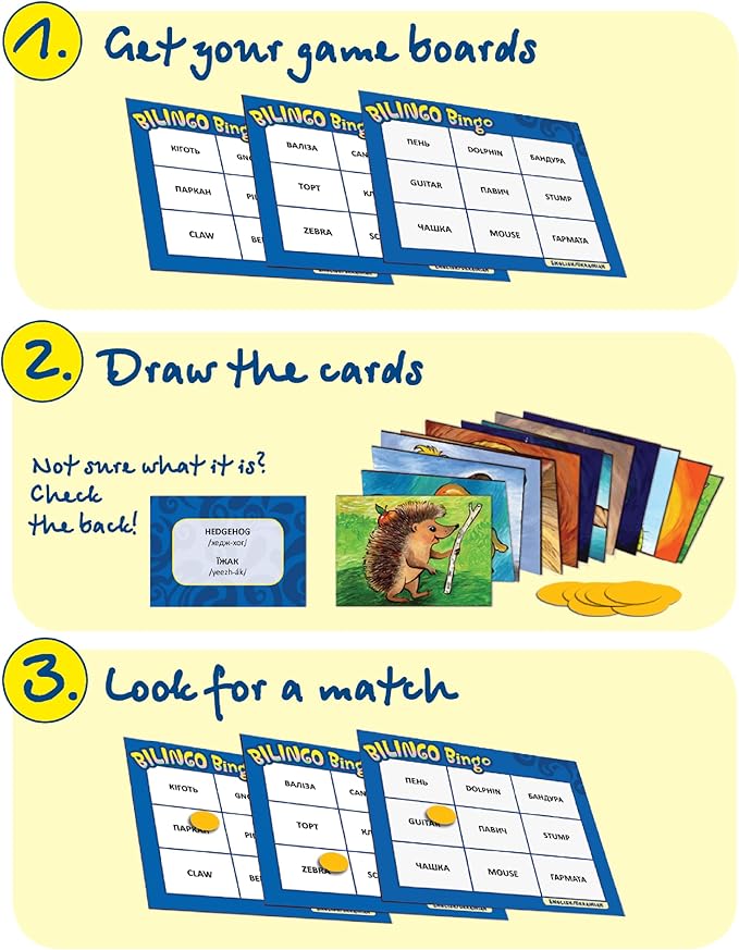 Bilingo Bingo - Bilingual Game English/Ukrainian by Terra Oris