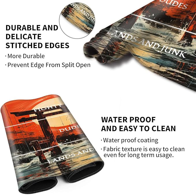 Playmat with Zones for MTG Card Game Playing, 24"x14" Commander Deck Gaming Desk Duel Mat for Beginner, Japanese Shrine Gate Torii Art