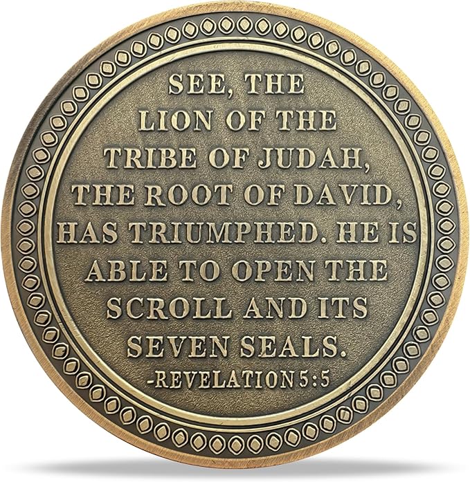 Walking Jesus Lion Religious Coin | Inspirational Bible Verse Medallion | Faith-Based Gifts for Spiritual Encouragement for Men & Women