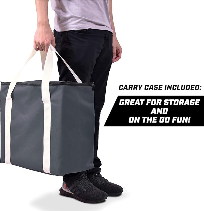 GoSports Giant Wooden Stacking Game - Stacks Up to 5 ft - Choose Brown Wood Stain, Gray, Natural, Stars & Stripes, or Tropical Hardwood - Toppling Tower