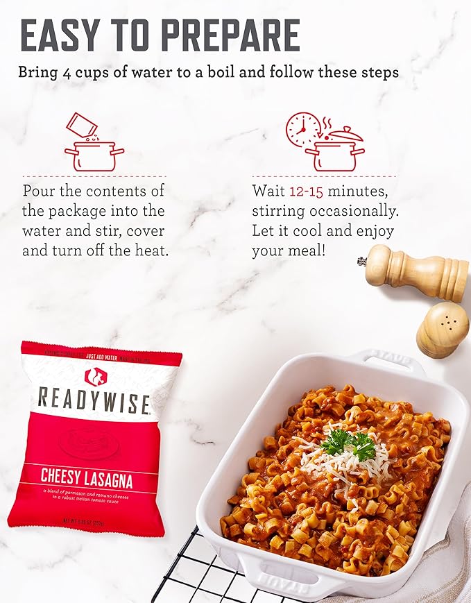 ReadyWise Emergency Food Supply - 104 Servings Variety Pack Bucket, Protein Meals, Dehydrated & Freeze Dried Food for Backpacking, Camping Essentials & Prepping Supplies, up to 25 Year Shelf Life