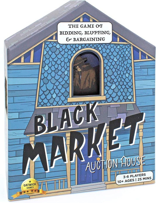 Black Market Auction House - A Game of Bidding, Bluffing & Bargaining, Adult Games for Game Night and Family Game Night, Board Games for Teens, 2-6 Players