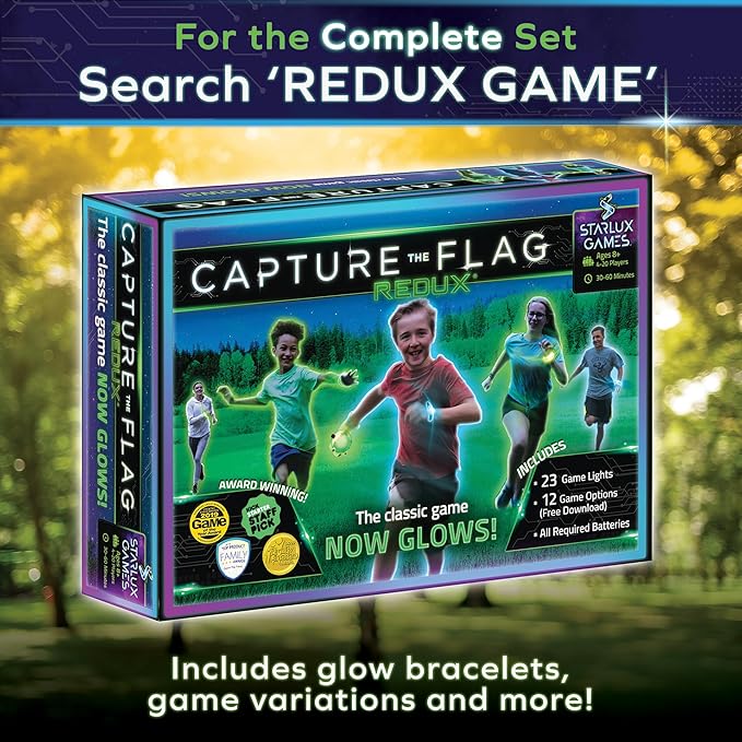 Glow in The Dark Capture The Flag - Starter Set | Ages 8+ | Outdoor Games for Kids 8-12+ | Glow in The Dark Outdoor Toys | 8-12 Year Old Boy Birthday Gifts | Flag Football & Sports Gifts for Boys