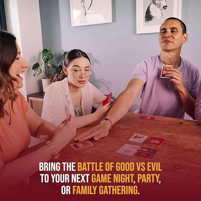 Exploding Kittens Good vs. Evil - 2-5 Players - Ages 7+ - Inspired by Netflix Show - High Stakes Family Card Game - Ideal for Party, Family Night - Animated Netflix Show