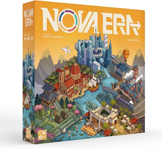 Nova Era Board Game - Civilization Building & Economic Strategy Game, Accessible Game for Kids & Adults, Ages 12+, 2-4 Players, 60 Minute Playtime, Made by CMON