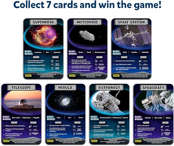 Skillmatics Guess in 10 NASA Space, Perfect for Boys, Girls, Kids & Families Who Love Card Games, Educational Toys, Travel Games, Gifts for Ages 8, 9, 10 and Up