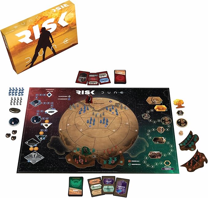 Risk: Dune Strategy Board Game, for Dune Fans, War Game Based on The Dune Movie Franchise, Official Dune Merchandise & Collectible, Ages 10 & Up, 2 or 4 Players, 60+ Minutes Play Time