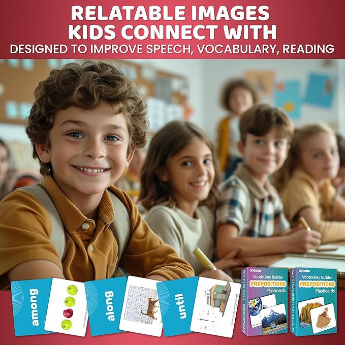 QUOKKA Vine 104 Flash Cards for Kids and Adults - Real-Life Large Preschool Flash Cards for Speech Therapy, ABA Therapy, ESL Teaching, Pre-K to 3rd Grade, 2 Vocabulary Building Categories