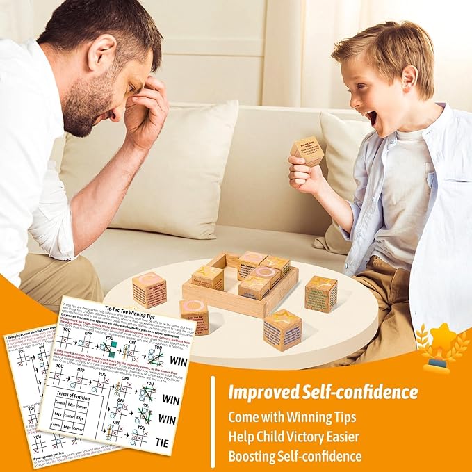 Garybank Calm Down Corner Game for Kids - Tic Tac Toe with 20 Breathing Exercises Cards for Anxiety Relief, Mindfulness Cards Game for Kids, Calming Corner Supplies for Children Positive Affirmation