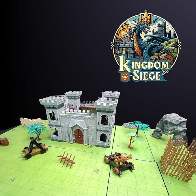 Dungeons & Dragons Castle Set | 240+ Pieces, Dragons, Double-Sided Battle Map | Modular DND Terrain, Miniatures Set for Dungeon Masters Pathfinder DND 5e Medieval