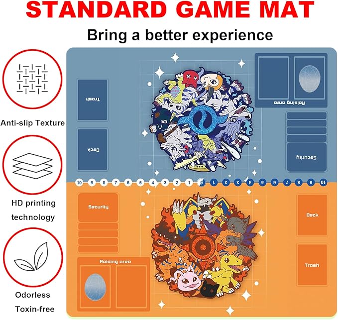 DTCG playmat 2 Player Duel Mat Gaming Competition Pad Mat Card Binder Deck 60 * 60CM 23.6x23.6in