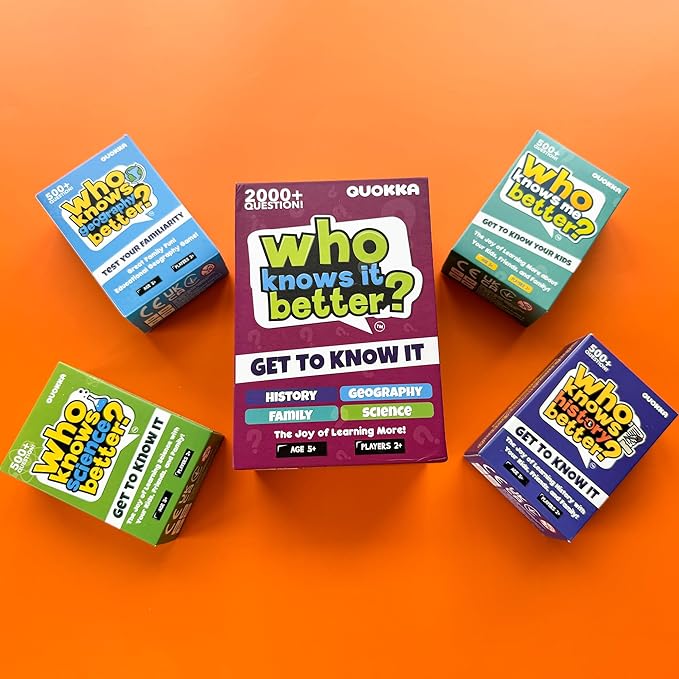QUOKKA Who Knows Better? - Geography - Family Card Trivia Game | Fun Learning & Educational Questions for Families | Suitable for Boys & Girls