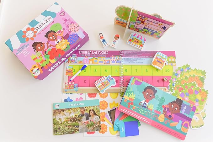 Flower Shop Bilingual Learning Kit | Hello, Flower Shop! - Hola, Florera! Interactive Learning Activities Spanish and English Educational Resources for Kids 3+