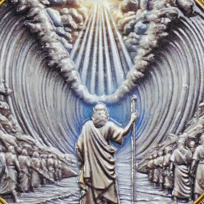 Moses Parting The Sea Religious Coin Inspirational Bible Verse Medallion Faith-Based Gifts for Spiritual Encouragement for Men & Women