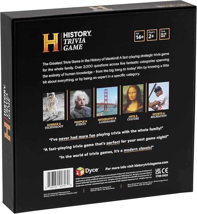 HISTORY Channel Trivia Game - 2000+ Fun General Knowledge Questions for Adults, Family and Teens in The Pursuit of Trivial Knowledge - Perfect Super Trivia for Board & Card Games Night with your Group