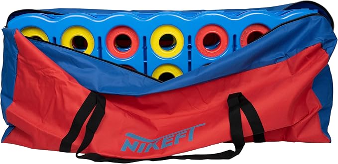 Oversized 4 in a Row Connect Game+Waterproof Carry Bag,Included-4 ft X 3.5 ft Tall,4-to-Score Jumbo with 44 Pieces Rings&Drink Holder,48” Super Size-Indoor&Outdoor Giant 4 Game for Kids&Adults
