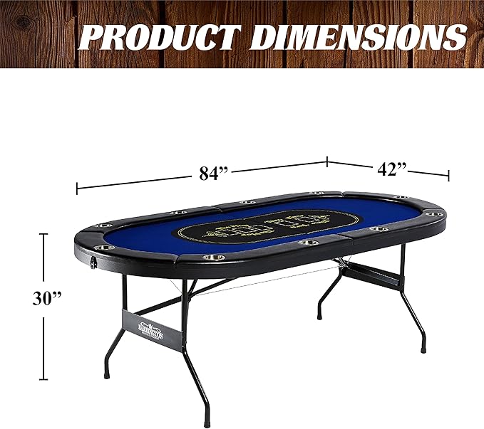 Barrington Poker Multiple Styles Folding Poker Table & Poker Table Top/Dining Table Collection, Durable Padded Rail Tables with Felt Playing Surface, Perfect for Texas Holdem Games